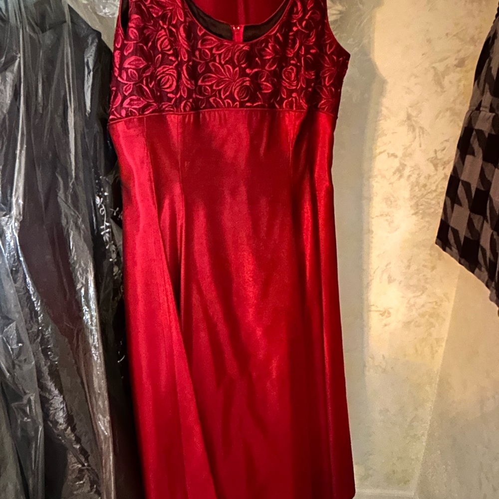 Elegant Red Sleeveless Dress